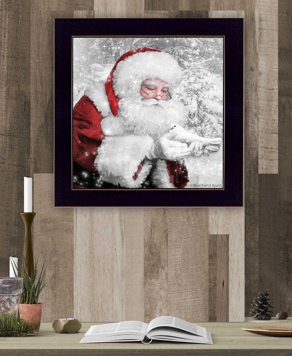 Santas Little Friends 1 Black Framed Print Wall Art