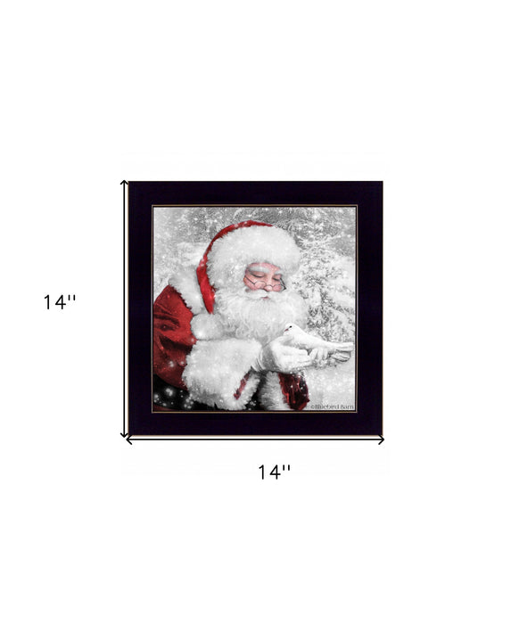 Santas Little Friends 1 Black Framed Print Wall Art