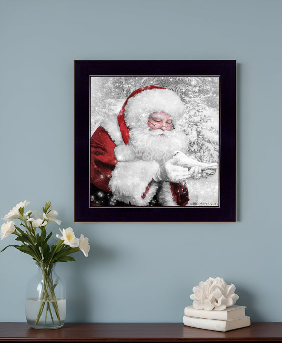 Santas Little Friends 1 Black Framed Print Wall Art