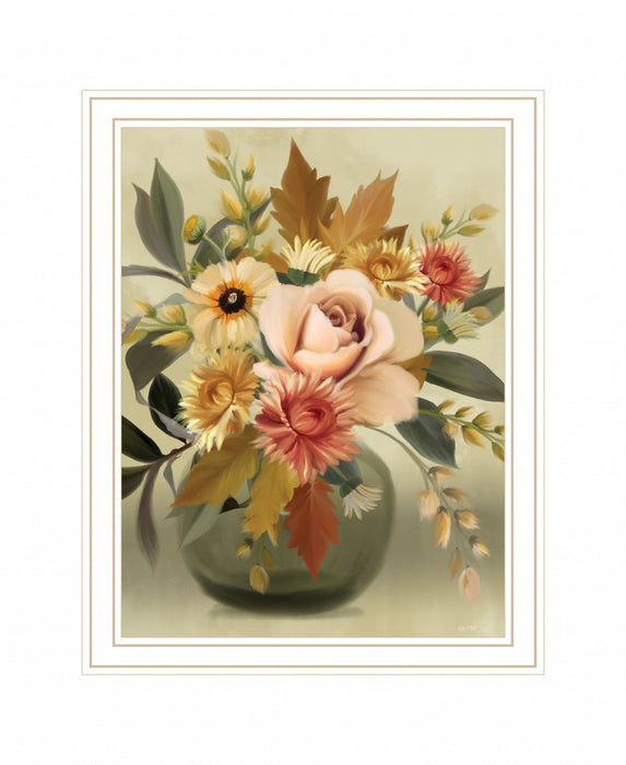 Autumn Bouquet 2 White Framed Print Wall Art