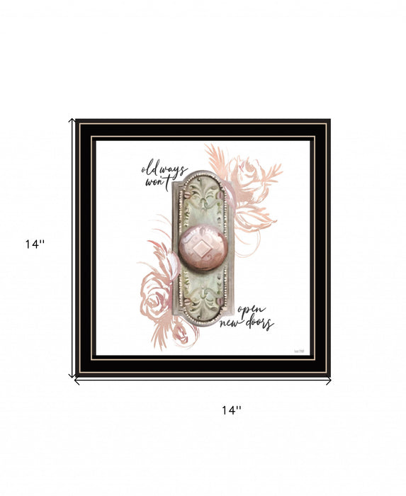 Old Ways in Blush 1 Black Framed Print Wall Art