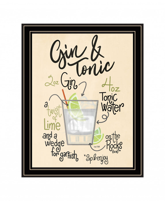 Gin and Tonic 1 Black Framed Print Wall Art