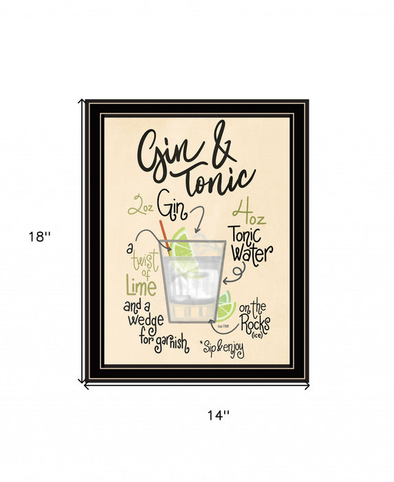 Gin and Tonic 1 Black Framed Print Wall Art