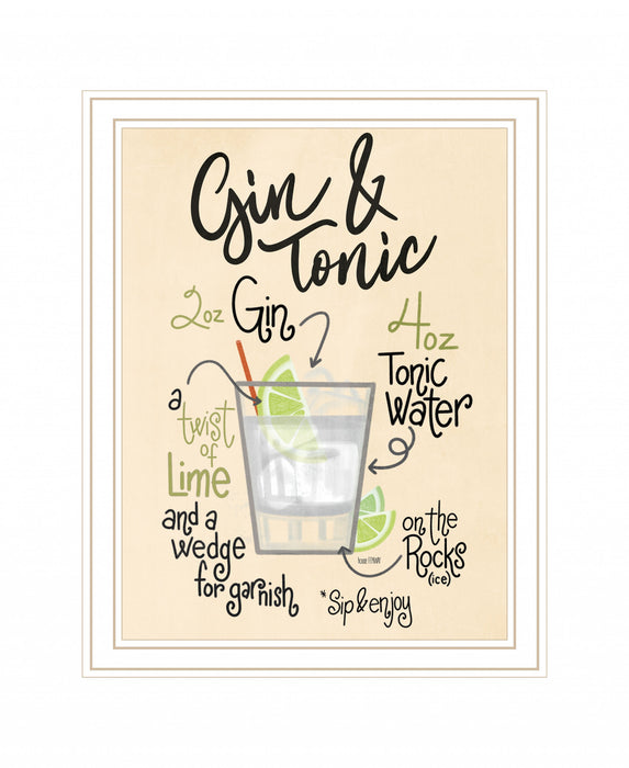 Gin and Tonic 2 White Framed Print Wall Art