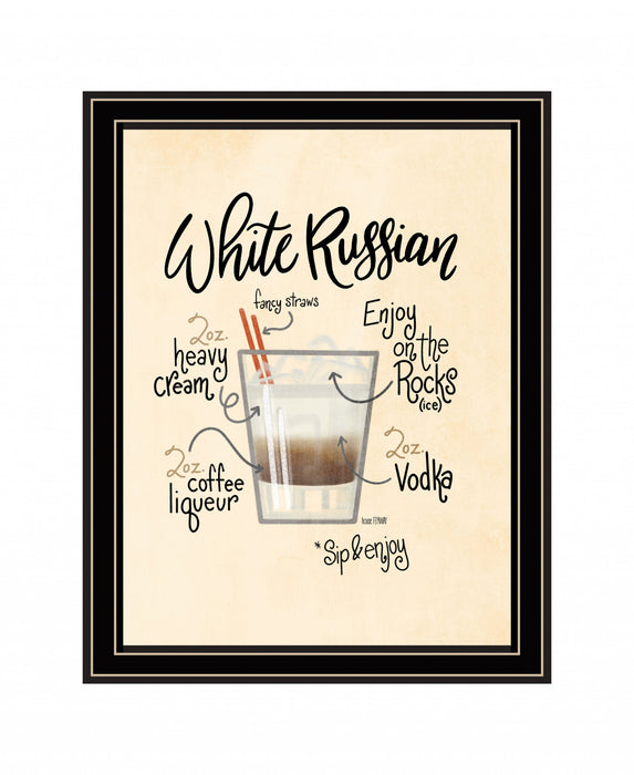 White Russian 1 Black Framed Print Wall Art