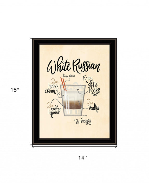 White Russian 1 Black Framed Print Wall Art