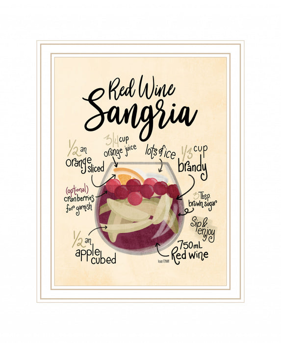 Red Wine Sangria 2 White Framed Print Wall Art