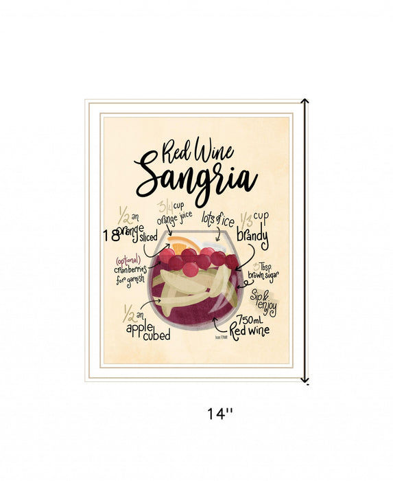 Red Wine Sangria 2 White Framed Print Wall Art