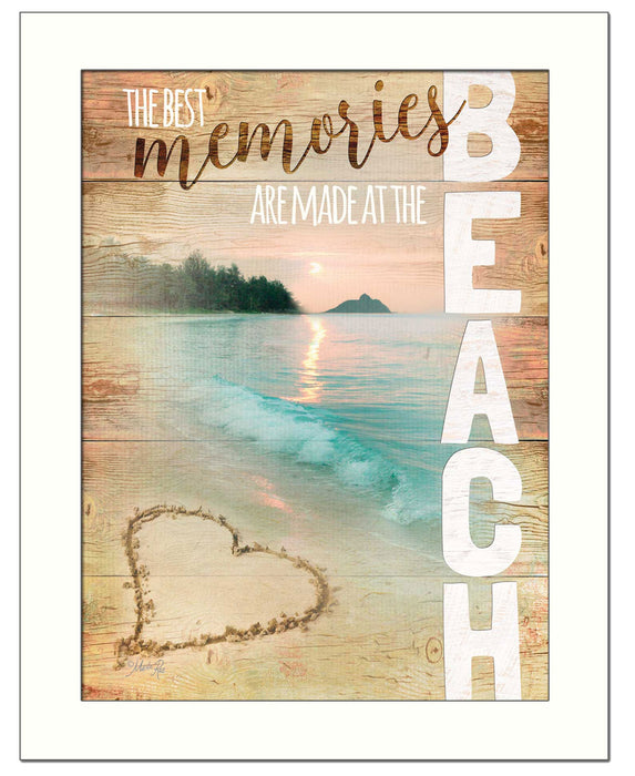 Beach Memories 3 White Framed Print Wall Art