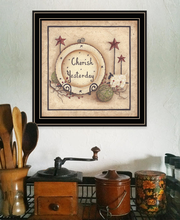 Cherish Yesterday 2 Black Framed Print Wall Art