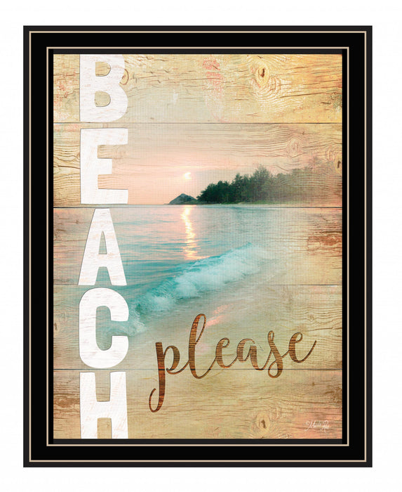 Beach Please 2 Black Framed Print Wall Art