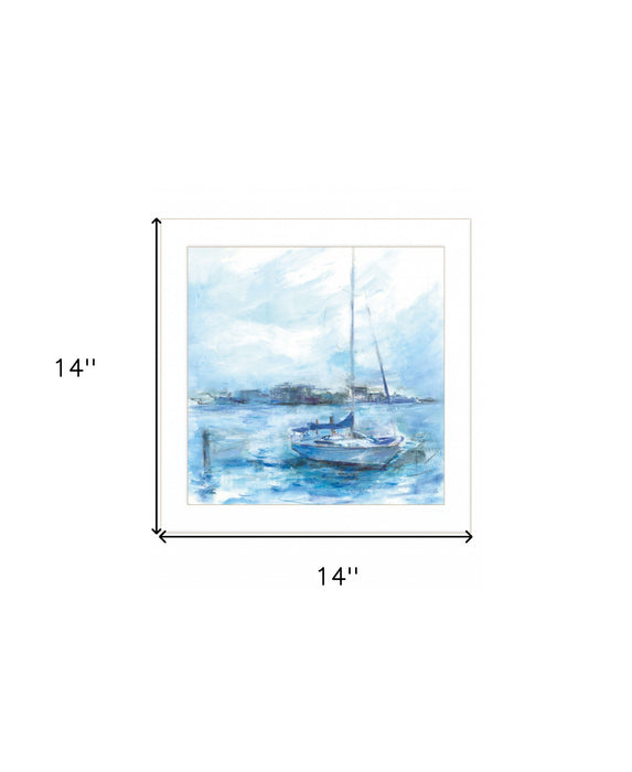 Serenity Sloop 1 White Framed Print Wall Art