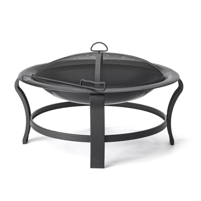 Black Steel Round Wood Burning Fire Pit