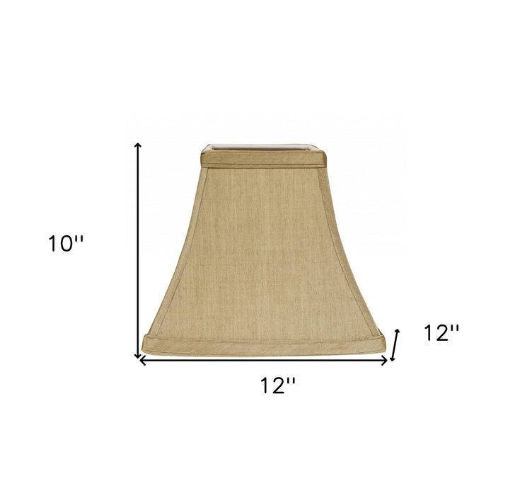 12" Pale Brown Square Bell No Slub Lampshade