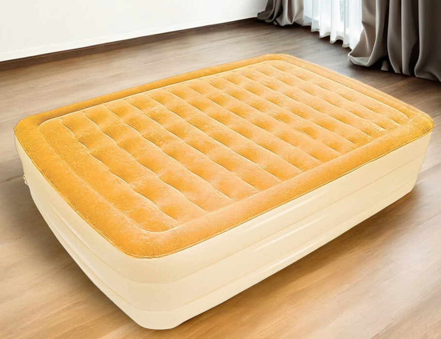 Dreamy Golden Inflatable Queen Size Bed Mattress