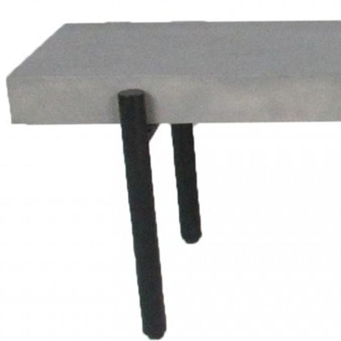 63" Gray and Black Concrete Dining Bench