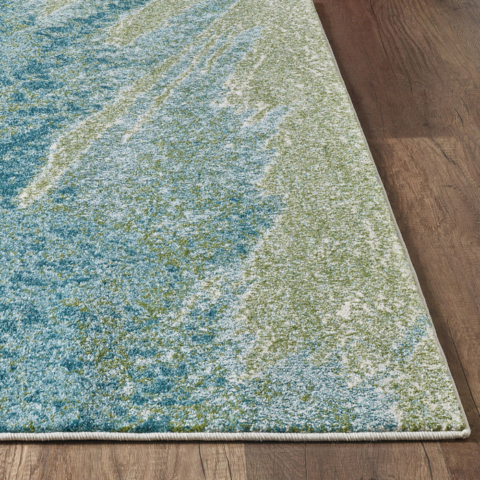 10' X 13' Blue Sage Impressionistic Ocean Area Rug