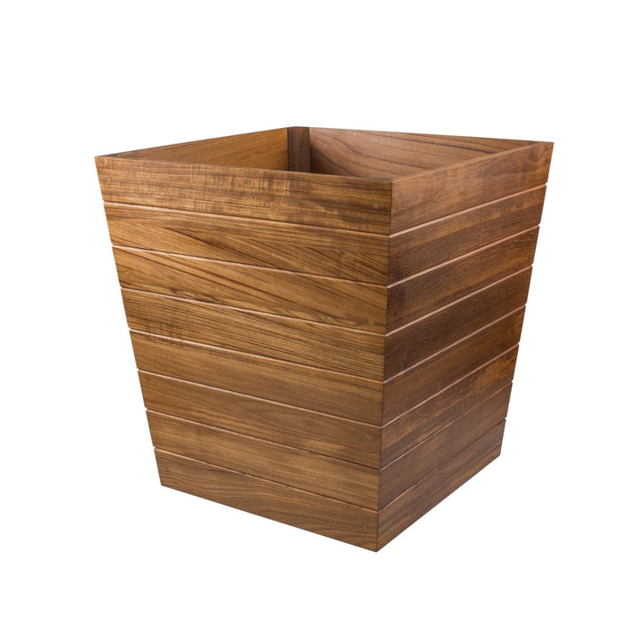 21" Brown Solid Wood Indoor Outdoor Square Planter Box