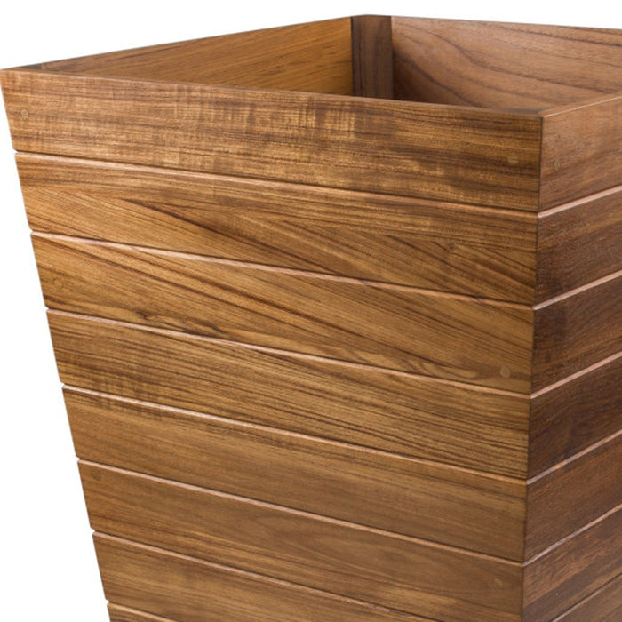 21" Brown Solid Wood Indoor Outdoor Square Planter Box