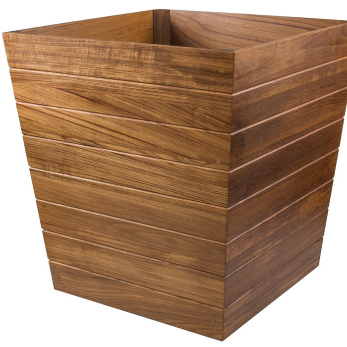 21" Brown Solid Wood Indoor Outdoor Square Planter Box