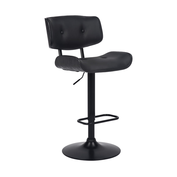 25" Black Iron Swivel Adjustable Height Bar Chair