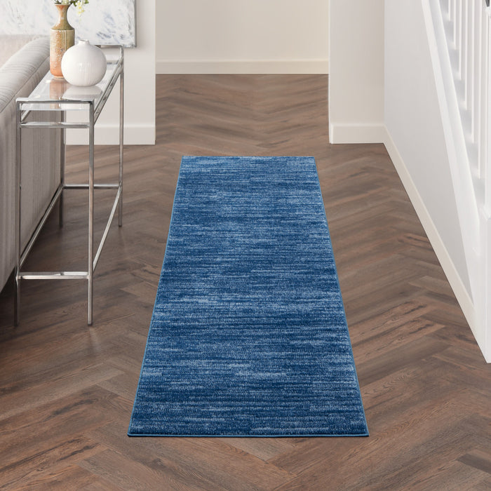 10' Blue Non Skid Indoor Outdoor Runner Rug