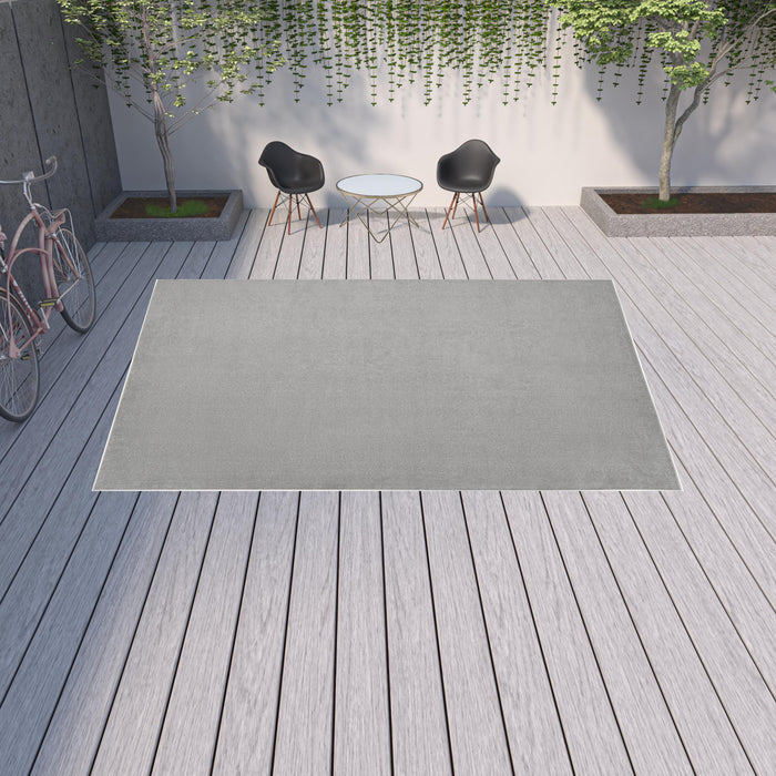 10' X 14' Silver Grey Non Skid Indoor Outdoor Area Rug