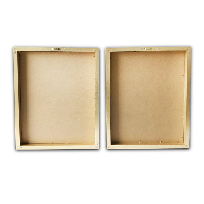 Set of Two White Rose Gold Picture Frame Painting Wall Art