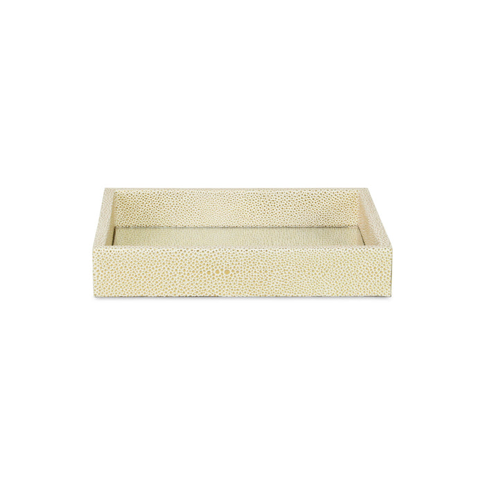 10" White and Gold Rectangular Wood Handmade Serving Tray