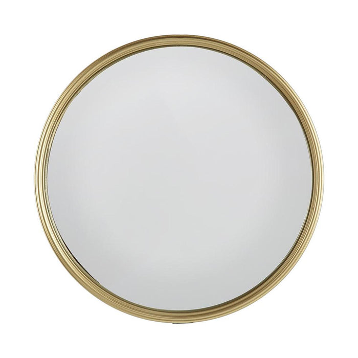 10" Gold Round Iron Textured Framed Accent Mirror