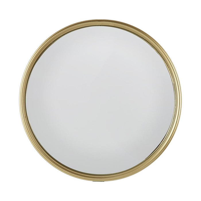 10" Gold Round Iron Textured Framed Accent Mirror