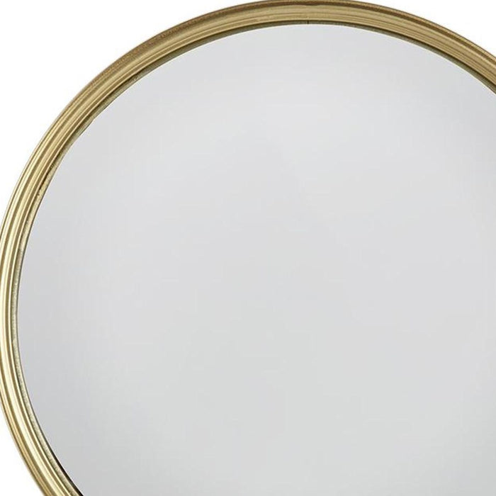 10" Gold Round Iron Textured Framed Accent Mirror