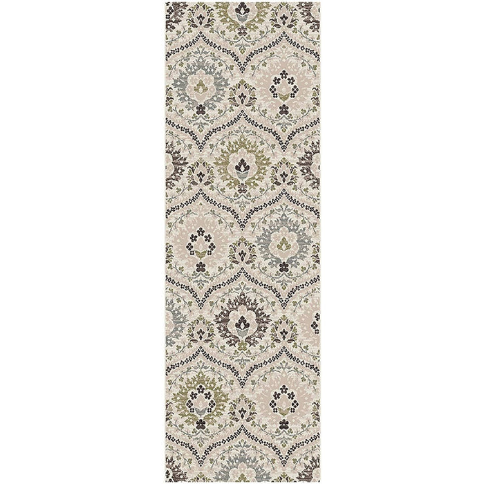 11' Runner Multi-Colored Floral Stain Resistant Runner Rug