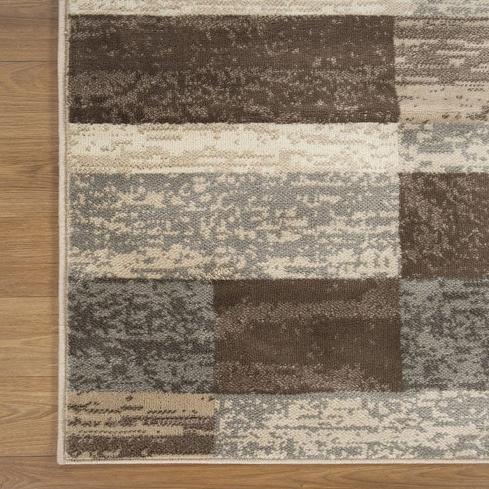 2' X 3' Slate Patchwork Power Loom Stain Resistant Area Rug