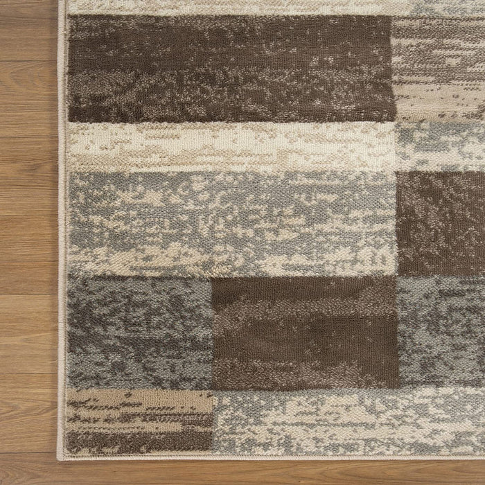 4' X 6' Slate Patchwork Power Loom Stain Resistant Area Rug