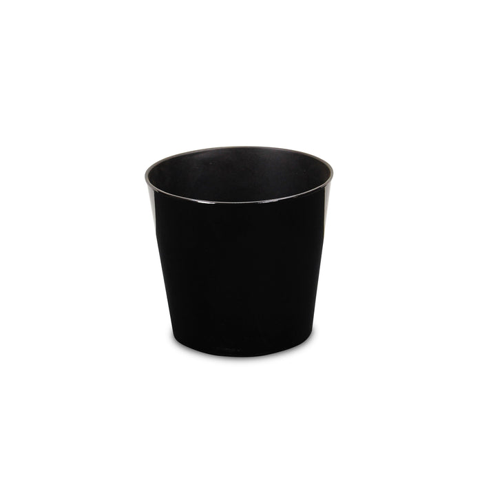 9" Black Recycled Plastic Indoor Outdoor Round Pot Planter