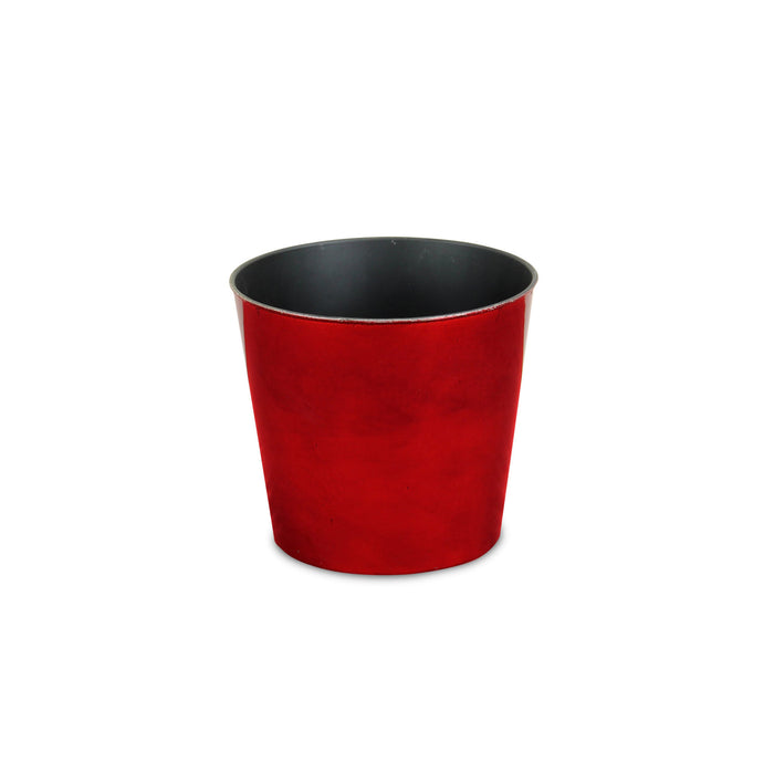 9" Red Recycled Plastic Indoor Outdoor Round Pot Planter