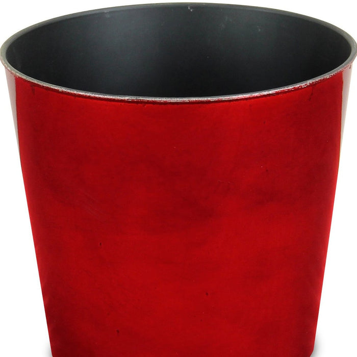 9" Red Recycled Plastic Indoor Outdoor Round Pot Planter