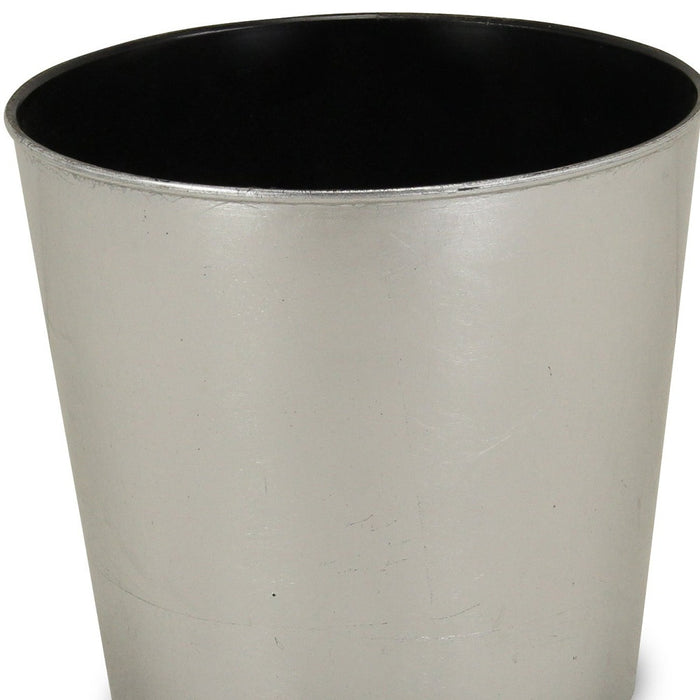 9" Silver Recycled Plastic Indoor Outdoor Round Pot Planter