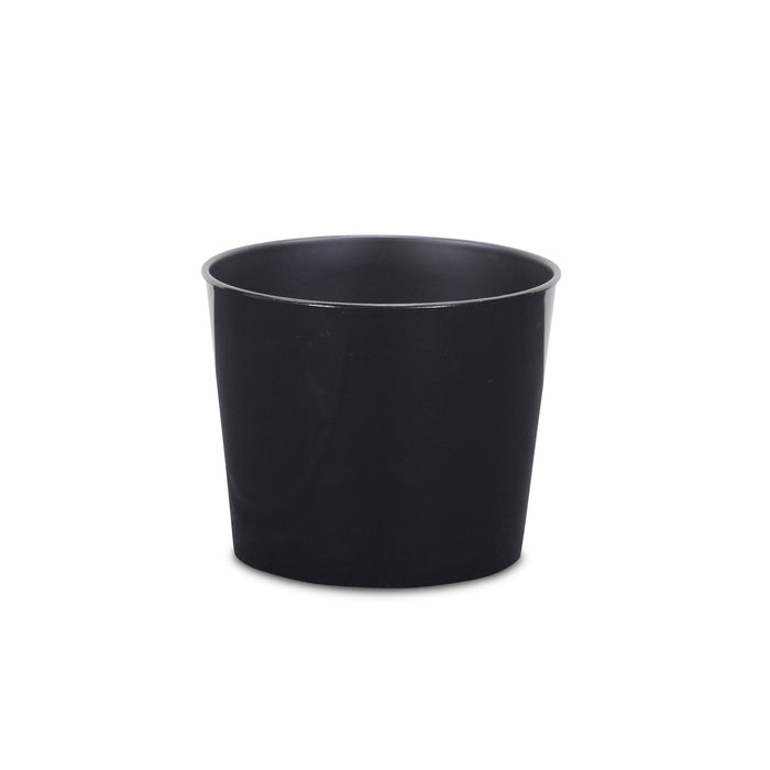 7" Black Recycled Plastic Indoor Outdoor Round Pot Planter