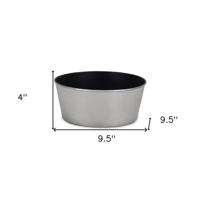 10" Silver Recycled Plastic Indoor Outdoor Round Pot Planter