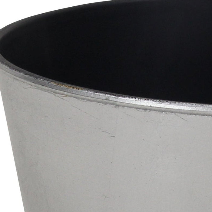 10" Silver Recycled Plastic Indoor Outdoor Round Pot Planter