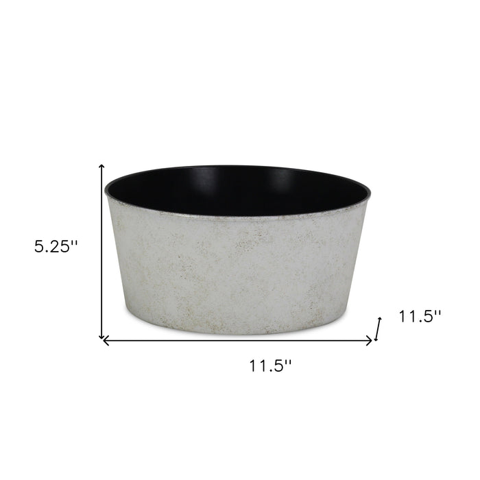 12" Cream Recycled Plastic Indoor Outdoor Round Pot Planter