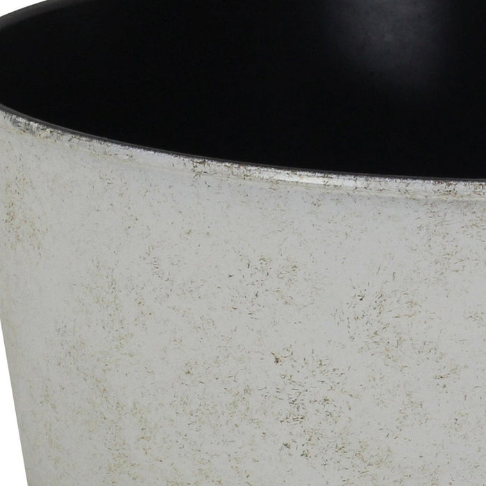 12" Cream Recycled Plastic Indoor Outdoor Round Pot Planter