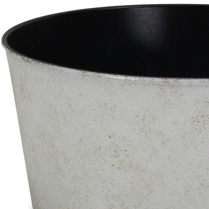 12" Cream Recycled Plastic Indoor Outdoor Round Pot Planter