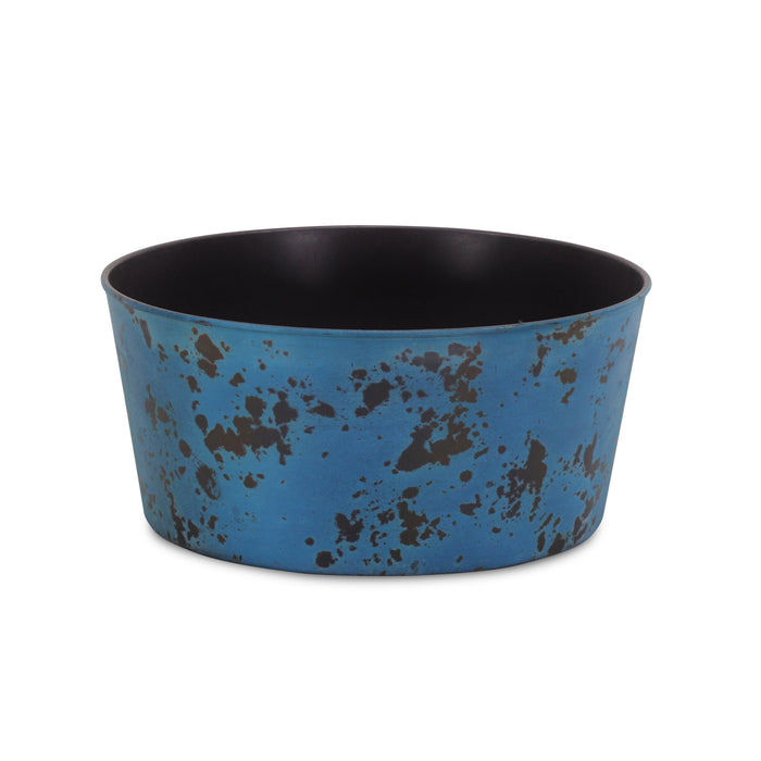 12" Blue Recycled Plastic Indoor Outdoor Round Pot Planter