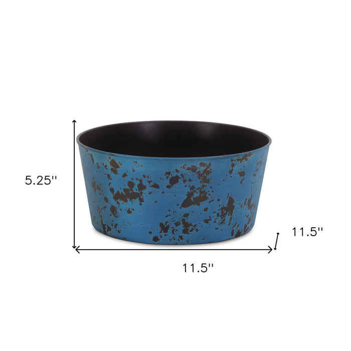 12" Blue Recycled Plastic Indoor Outdoor Round Pot Planter