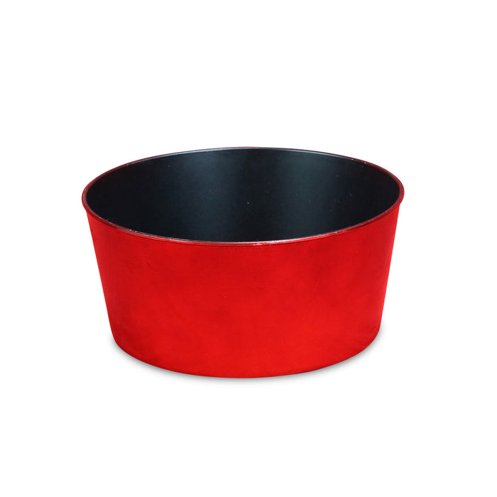 12" Red Recycled Plastic Indoor Outdoor Round Pot Planter