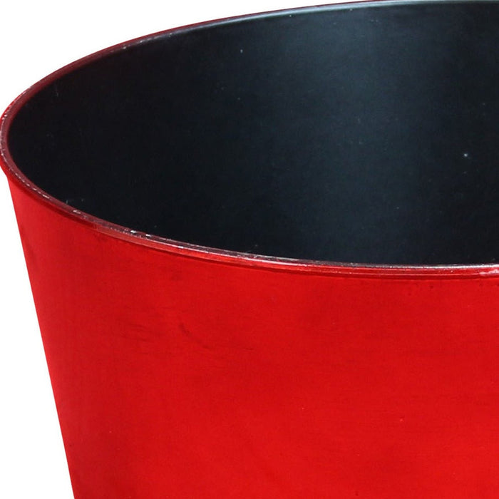 12" Red Recycled Plastic Indoor Outdoor Round Pot Planter