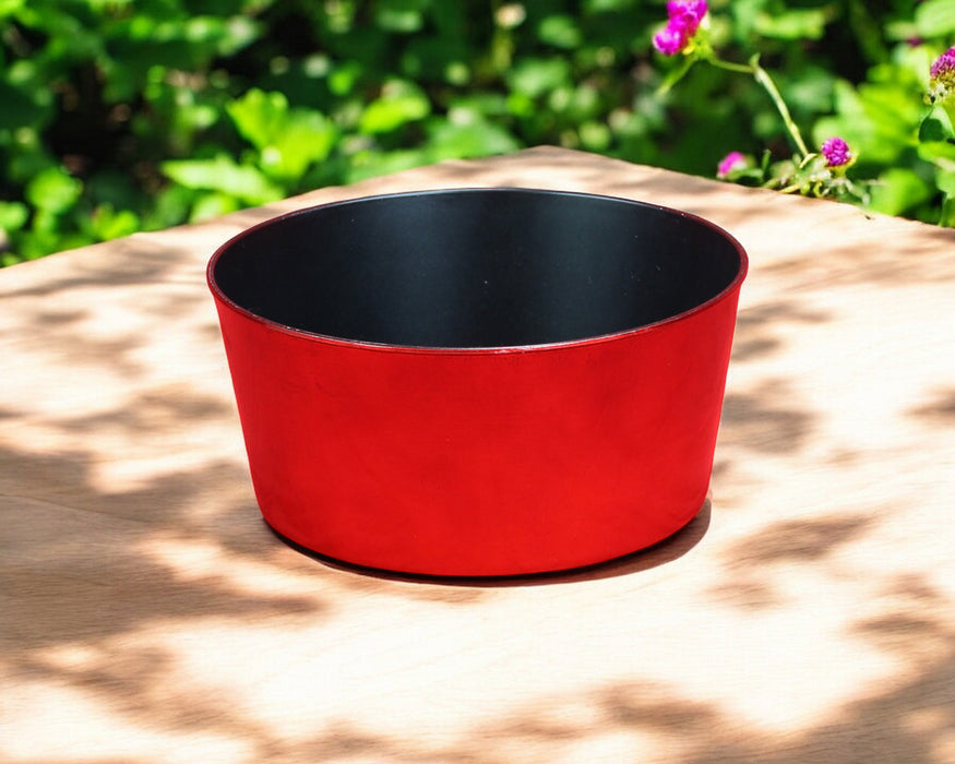 12" Red Recycled Plastic Indoor Outdoor Round Pot Planter